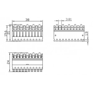 Hyperline 110C-M-5P 5-и парный 110 модуль, категория 5e Hyperline 110C-M-5P 5-и парный 110 модуль, категория 5e