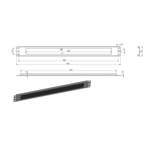 Hyperline BPB19-1U-RAL9004 (BPB19-1U-RAL9005) Фальш-панель на 1U, с щеточным вводом, цвет черный (RAL 9004/RAL 9005) Hyperline BPB19-1U-RAL9004 (BPB19-1U-RAL9005) Фальш-панель на 1U, с щеточным вводом, цвет черный (RAL 9004/RAL 9005)