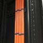 Hyperline CDV-150x9-42U-RAL9005 Перфорированный вертикальный кабельный организатор-лоток 150х9 мм, высотой 1868 мм, для шкафа высотой 42U, черный Hyperline CDV-150x9-42U-RAL9005 Перфорированный вертикальный кабельный организатор-лоток 150х9 мм, высотой 1868 мм, для шкафа высотой 42U, черный