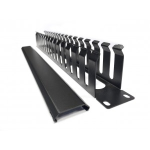 Hyperline CM-1U-ML16-COV Кабельный организатор металлический с крышкой, 19, 1U Hyperline CM-1U-ML16-COV Кабельный организатор металлический с крышкой, 19, 1U