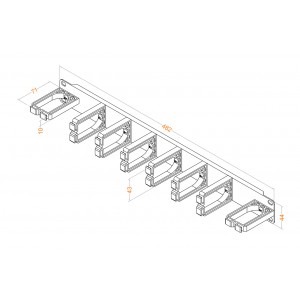 Hyperline CM-1U-V6H2-PL Кабельный организатор с пластиковыми кольцами (6 вертикальных и 2 горизонтальных), 19, 1U Hyperline CM-1U-V6H2-PL Кабельный организатор с пластиковыми кольцами (6 вертикальных и 2 горизонтальных), 19, 1U
