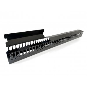 Hyperline CMF-OR-32U-150x106-C-RAL9005 Вертикальный кабельный организатор 32U для стоек ORK2A, ORL1, ширина 150мм, объединение в ряды, высота пальцев 106мм с крышками, черный Hyperline CMF-OR-32U-150x106-C-RAL9005 Вертикальный кабельный организатор 32U для стоек ORK2A, ORL1, ширина 150мм, объединение в ряды, высота пальцев 106мм с крышками, черный