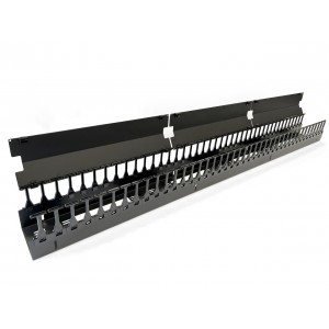 Hyperline CMF-OR-32U-150x106-C-RAL9005 Вертикальный кабельный организатор 32U для стоек ORK2A, ORL1, ширина 150мм, объединение в ряды, высота пальцев 106мм с крышками, черный Hyperline CMF-OR-32U-150x106-C-RAL9005 Вертикальный кабельный организатор 32U для стоек ORK2A, ORL1, ширина 150мм, объединение в ряды, высота пальцев 106мм с крышками, черный