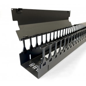 Hyperline CMF-OR-37U-150x106-C-RAL9005 Вертикальный кабельный организатор 37U для стоек ORK2A, ORL1, ширина 150мм, объединение в ряды, высота пальцев 106мм с крышками, черный Hyperline CMF-OR-37U-150x106-C-RAL9005 Вертикальный кабельный организатор 37U для стоек ORK2A, ORL1, ширина 150мм, объединение в ряды, высота пальцев 106мм с крышками, черный