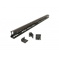 Hyperline CMF-OTR-47U-89x106-C-RAL9005 Вертикальный кабельный организатор 47U для шкафов TTR, TTB, стоек ORK2A, ORL1, ширина 89мм, высота пальцев 106мм с крышками и кронштейнами, черный