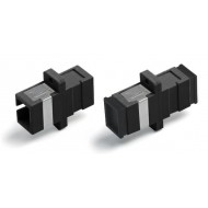 Hyperline FA-P01Z-SC/SC-N/BK-BK Оптический проходной адаптер SC-SC, MM, simplex, корпус пластиковый, черный, черные колпачки
