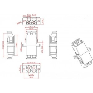 Hyperline FA-P11Z-DLC/DLC-N/WH-BG Оптический проходной адаптер LC-LC, MM, duplex, корпус пластиковый, бежевый, белые колпачки Hyperline FA-P11Z-DLC/DLC-N/WH-BG Оптический проходной адаптер LC-LC, MM, duplex, корпус пластиковый, бежевый, белые колпачки