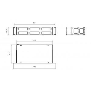 Hyperline FO-19R-2U-6xSLT-W140H42-48UN-BK Бокс оптический универсальный 19, от 8 до 48 портов (SC, duplex LC, ST, FC), со сплайс пластиной, без пигтейлов и проходных адаптеров, 2U, черный Hyperline FO-19R-2U-6xSLT-W140H42-48UN-BK Бокс оптический универсальный 19, от 8 до 48 портов (SC, duplex LC, ST, FC), со сплайс пластиной, без пигтейлов и проходных адаптеров, 2U, черный