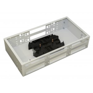 Hyperline FO-19R-2U-6xSLT-W140H42-48UN-GY Бокс оптический универсальный 19, от 8 до 48 портов (SC, duplex LC, ST, FC), со сплайс пластиной, без пигтейлов и проходных адаптеров, 2U, серый Hyperline FO-19R-2U-6xSLT-W140H42-48UN-GY Бокс оптический универсальный 19, от 8 до 48 портов (SC, duplex LC, ST, FC), со сплайс пластиной, без пигтейлов и проходных адаптеров, 2U, серый