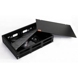 Hyperline FO-19V-2U-6xSLT-W130H30-48UN-BK Бокс оптический универсальный 19 выдвижной, с полкой, от 8 до 48 портов (SC, duplex LC, ST, FC), со сплайс пластиной, без пигтейлов и проходных адаптеров, 2U, черный Hyperline FO-19V-2U-6xSLT-W130H30-48UN-BK Бокс оптический универсальный 19 выдвижной, с полкой, от 8 до 48 портов (SC, duplex LC, ST, FC), со сплайс пластиной, без пигтейлов и проходных адаптеров, 2U, черный