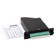 Hyperline FO-CSS-W120H32-503-1MTPM-12LC-AQ Волоконно-оптическая кассета 1xMTP (папа), 120x32 мм, 12LC адаптеров (цвет aqua), 12 волокон, OM3