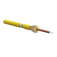 Hyperline FO-DT-IN-9S-2-HFLTx-YL Кабель волоконно-оптический 9/125 (SMF-28 Ultra) одномодовый, 2 волокна, плотное буферное покрытие (tight buffer), для внутренней прокладки, HFLTx, –40°C – +70°C, желтый