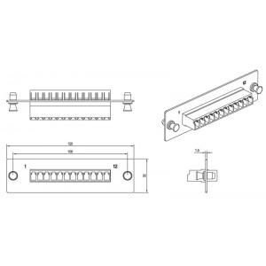 Hyperline FO-FPM-W120H32-12LC-AQ Панель для FO-19BX с 12 LC адаптерами, 12 волокон, многомод OM3/OM4, 120x32 мм, адаптеры цвета аква (aqua) Hyperline FO-FPM-W120H32-12LC-AQ Панель для FO-19BX с 12 LC адаптерами, 12 волокон, многомод OM3/OM4, 120x32 мм, адаптеры цвета аква (aqua)