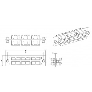 Hyperline FO-FPM-W120H32-6DSC-AQ Панель для FO-19BX с 6 SC (duplex) адаптерами, 12 волокон, многомод OM3/OM4, 120x32 мм, адаптеры цвета аква (aqua) Hyperline FO-FPM-W120H32-6DSC-AQ Панель для FO-19BX с 6 SC (duplex) адаптерами, 12 волокон, многомод OM3/OM4, 120x32 мм, адаптеры цвета аква (aqua)