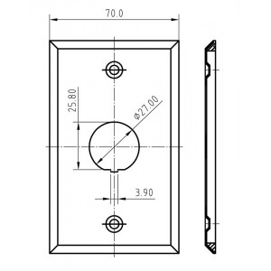Hyperline FP-IE-U-1-SL Панель лицевая для 1-го промышленного модуля, IP67, нержавеющая сталь Hyperline FP-IE-U-1-SL Панель лицевая для 1-го промышленного модуля, IP67, нержавеющая сталь