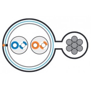 Hyperline FUTP2-C5-S24-SW-OUT-PE-BK-500 (500 м) Кабель витая пара, экранированная F/UTP, категория 5, 2 пары (24 AWG), одножильный, экран - фольга, с металлическим тросом, внешний, PE, -40°C–+60°C, черный Hyperline FUTP2-C5-S24-SW-OUT-PE-BK-500 (500 м) Кабель витая пара, экранированная F/UTP, категория 5, 2 пары (24 AWG), одножильный, экран - фольга, с металлическим тросом, внешний, PE, -40°C–+60°C, черный