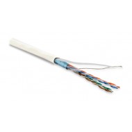 Hyperline FUTP4-C5E-P26-IN-LSZH-WH-100 (100 м) Кабель витая пара, экранированная F/UTP, категория 5e, 4 пары (26 AWG), многожильный (patch), экран - фольга, LSZH, нг(А)-HF, –20°C – +75°C, белый