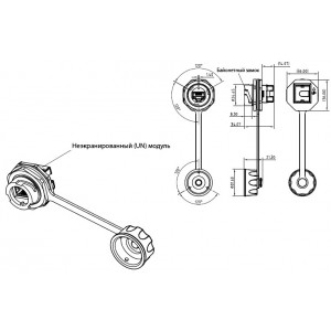 Hyperline KJ-IE-8P8C-C6-180-BK Промышленный модуль Keystone Jack RJ-45 (8P8C), IP67, категория 6, с защитной крышкой, черный Hyperline KJ-IE-8P8C-C6-180-BK Промышленный модуль Keystone Jack RJ-45 (8P8C), IP67, категория 6, с защитной крышкой, черный