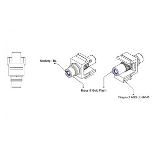 Hyperline KJ1-RCA/BL-HG-WH Вставка формата Keystone Jack с проходным адаптером RCA (синий), Hex. type, gold plated, ROHS, белая Hyperline KJ1-RCA/BL-HG-WH Вставка формата Keystone Jack с проходным адаптером RCA (синий), Hex. type, gold plated, ROHS, белая