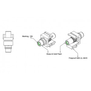 Hyperline KJ1-RCA/GN-HG-WH Вставка формата Keystone Jack с проходным адаптером RCA (зеленый), Hex. type, gold plated, ROHS, белая Hyperline KJ1-RCA/GN-HG-WH Вставка формата Keystone Jack с проходным адаптером RCA (зеленый), Hex. type, gold plated, ROHS, белая