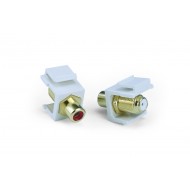Hyperline KJ1-RCA/RD-FHG-WH Вставка формата Keystone Jack, F-type / RCA красный (IN/OUT), gold plated, ROHS, белая