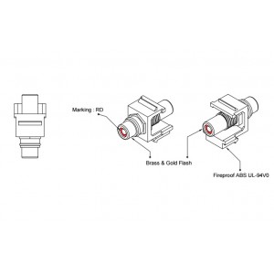 Hyperline KJ1-RCA/RD-HG-WH Вставка формата Keystone Jack с проходным адаптером RCA (красный), Hex. type, gold plated, ROHS, белая Hyperline KJ1-RCA/RD-HG-WH Вставка формата Keystone Jack с проходным адаптером RCA (красный), Hex. type, gold plated, ROHS, белая