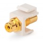 Hyperline KJ1-RCA/YL-HG-WH Вставка формата Keystone Jack с проходным адаптером RCA (желтый), Hex. type, gold plated, ROHS, белая Hyperline KJ1-RCA/YL-HG-WH Вставка формата Keystone Jack с проходным адаптером RCA (желтый), Hex. type, gold plated, ROHS, белая