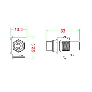 Hyperline KJ1-RCA/YL-HG-WH Вставка формата Keystone Jack с проходным адаптером RCA (желтый), Hex. type, gold plated, ROHS, белая Hyperline KJ1-RCA/YL-HG-WH Вставка формата Keystone Jack с проходным адаптером RCA (желтый), Hex. type, gold plated, ROHS, белая
