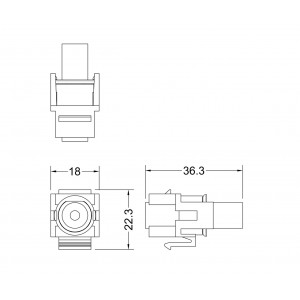 Hyperline KJ1-TRS-D3.5-WH Вставка формата Keystone Jack с проходным адаптером TRS 3.5 мм, ROHS, белая Hyperline KJ1-TRS-D3.5-WH Вставка формата Keystone Jack с проходным адаптером TRS 3.5 мм, ROHS, белая