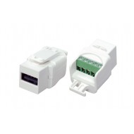 Hyperline KJ1-USB-A2-SCRW-WH Вставка формата Keystone Jack USB 2.0 (Type A) под винт, ROHS, белая