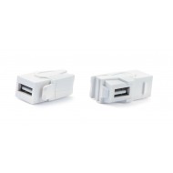 Hyperline KJ1-USB-VA3-WH Вставка формата Keystone Jack с проходным адаптером USB 3.0 (Type A), 90 градусов, ROHS, белая
