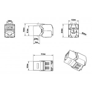 Hyperline KJ8-8P8C-C5e-180-TLS-WH Вставка Keystone Jack RJ-45(8P8C), категория 5e, тип 180 градусов, Toolless, белая Hyperline KJ8-8P8C-C5e-180-TLS-WH Вставка Keystone Jack RJ-45(8P8C), категория 5e, тип 180 градусов, Toolless, белая