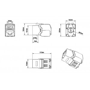 Hyperline KJ8-8P8C-C6-180-TLS-WH Вставка Keystone Jack RJ-45(8P8C), категория 6, тип 180 градусов, Toolless, белая Hyperline KJ8-8P8C-C6-180-TLS-WH Вставка Keystone Jack RJ-45(8P8C), категория 6, тип 180 градусов, Toolless, белая