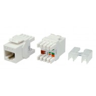 Hyperline KJ8-8P8C-C6-180-WH Вставка Keystone Jack RJ-45(8P8C), категория 6, тип 180 градусов, белая