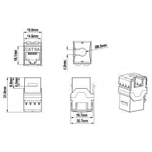 Hyperline KJ8-8P8C-C6A-180-GN Вставка Keystone Jack RJ-45(8P8C), категория 6a (10G), тип 180 градусов, зеленая Hyperline KJ8-8P8C-C6A-180-GN Вставка Keystone Jack RJ-45(8P8C), категория 6a (10G), тип 180 градусов, зеленая