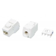 Hyperline KJ8-8P8C-C6A-180-TLS-WH Вставка Keystone Jack RJ-45(8P8C), категория 6a (10G), тип 180 градусов, Toolless, белая