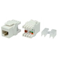 Hyperline KJ8-8P8C-C6A-180-WH Вставка Keystone Jack RJ-45(8P8C), категория 6a (10G), тип 180 градусов, белая