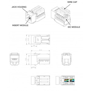 Hyperline KJNE-6P6C-C2-90-WH Вставка Keystone Jack, RJ-12(6P6C), 110 IDC, заделка с помощью NE-TOOL, белая Hyperline KJNE-6P6C-C2-90-WH Вставка Keystone Jack, RJ-12(6P6C), 110 IDC, заделка с помощью NE-TOOL, белая