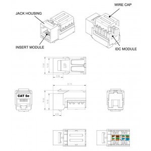 Hyperline KJNE-8P8C-C5e-90-GY Вставка Keystone Jack RJ-45(8P8C), категория 5e, 110 IDC, заделка с помощью NE-TOOL, серая Hyperline KJNE-8P8C-C5e-90-GY Вставка Keystone Jack RJ-45(8P8C), категория 5e, 110 IDC, заделка с помощью NE-TOOL, серая