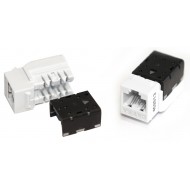 Hyperline KJNE-8P8C-C6A-90-WH Вставка Keystone Jack RJ-45(8P8C), категория 6A, 110 IDC, заделка с помощью NE-TOOL, белая
