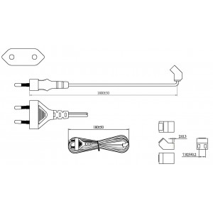 Hyperline KL-FCRD-1F-EU-1.8-BK Кабель питания для вентилятора 120x120x38 мм, 1 разъем под плоские контакты, с евровилкой без заземления, 1.8 м, черный Hyperline KL-FCRD-1F-EU-1.8-BK Кабель питания для вентилятора 120x120x38 мм, 1 разъем под плоские контакты, с евровилкой без заземления, 1.8 м, черный