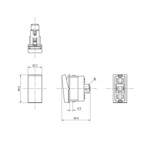 Hyperline M45/2-SW-WH Выключатель, 1М, 45x22.5мм, белый Hyperline M45/2-SW-WH Выключатель, 1М, 45x22.5мм, белый