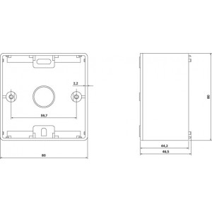 Hyperline MB-E-35 Коробка для настенного монтажа 80x80x45 мм, французский стандарт Hyperline MB-E-35 Коробка для настенного монтажа 80x80x45 мм, французский стандарт