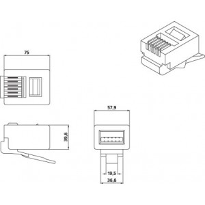 Hyperline PLUG-6P6C-P-C2-100 Телефонный разъем RJ-12(6P6C) (3 µ/ 3 микродюйма) (100 шт) Hyperline PLUG-6P6C-P-C2-100 Телефонный разъем RJ-12(6P6C) (3 µ/ 3 микродюйма) (100 шт)
