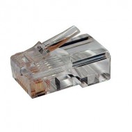 Hyperline PLUG-8P8C-U-C3-100 Разъем RJ-45(8P8C) под витую пару, категория 3 (6 µ/ 6 микродюймов), универсальный (для одножильного и многожильного кабеля) (100 шт)