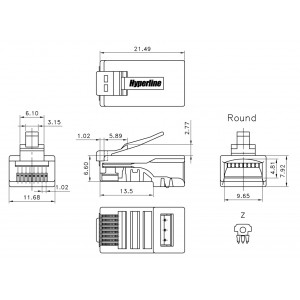Hyperline PLUG-8P8C-U-C3-100 Разъем RJ-45(8P8C) под витую пару, категория 3 (6 µ/ 6 микродюймов), универсальный (для одножильного и многожильного кабеля) (100 шт) Hyperline PLUG-8P8C-U-C3-100 Разъем RJ-45(8P8C) под витую пару, категория 3 (6 µ/ 6 микродюймов), универсальный (для одножильного и многожильного кабеля) (100 шт)