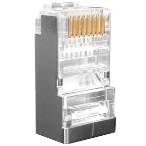 Hyperline PLUG-8P8C-UV-C6-SH-100 Разъем RJ-45(8P8C) под витую пару, категория 6 (50 µ/ 50 микродюймов), экранированный, универсальный (для одножильного и многожильного кабеля), со вставкой (100 шт) Hyperline PLUG-8P8C-UV-C6-SH-100 Разъем RJ-45(8P8C) под витую пару, категория 6 (50 µ/ 50 микродюймов), экранированный, универсальный (для одножильного и многожильного кабеля), со вставкой (100 шт)