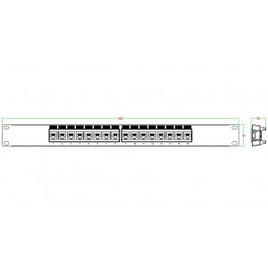 Hyperline PP3-19-16-8P8C-C5E-110D Патч-панель 19, 1U, 16 портов RJ-45, категория 5e, Dual IDC, ROHS, цвет черный Hyperline PP3-19-16-8P8C-C5E-110D Патч-панель 19, 1U, 16 портов RJ-45, категория 5e, Dual IDC, ROHS, цвет черный