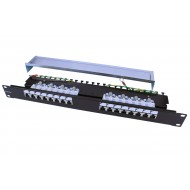 Hyperline PP3-19-16-8P8C-C5E-SH-110D Патч-панель 19, 1U, 16 портов RJ-45 полн. экран., категория 5e, Dual IDC, ROHS, цвет черный