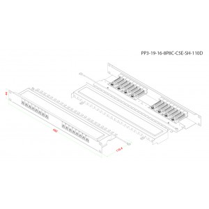 Hyperline PP3-19-16-8P8C-C5E-SH-110D Патч-панель 19, 1U, 16 портов RJ-45 полн. экран., категория 5e, Dual IDC, ROHS, цвет черный Hyperline PP3-19-16-8P8C-C5E-SH-110D Патч-панель 19, 1U, 16 портов RJ-45 полн. экран., категория 5e, Dual IDC, ROHS, цвет черный
